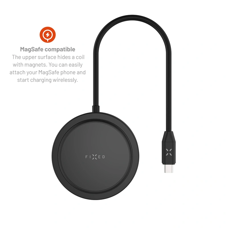 FIXED MagHub 7 i 1 USB-C HUB 4K & trådløs opladning Sort - 8016457