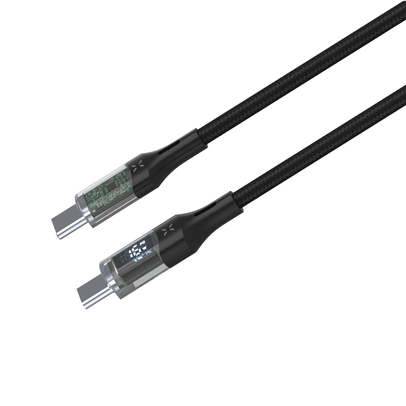 FIXED LED Opladningsskærm USB-C/C 100W kabel 1.2m Sort - 8016481