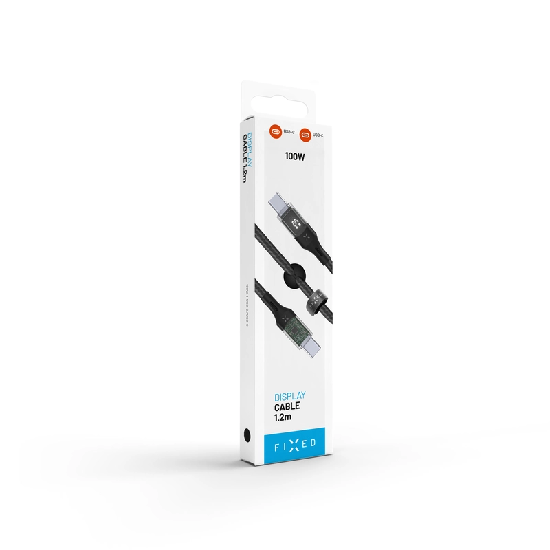 FIXED LED Opladningsskærm USB-C/C 100W kabel 1.2m Sort - 8016481