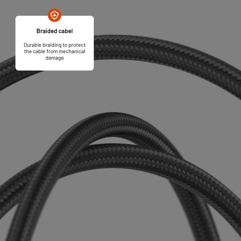 FIXED LED Opladningsskærm USB-C/C 100W kabel 2m Sort - 8016482