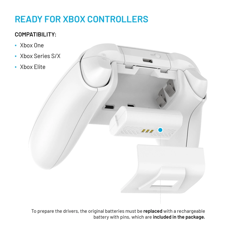 FIXED Dock til Xbox One/S/X/Elite controllere Hvid - 8016548