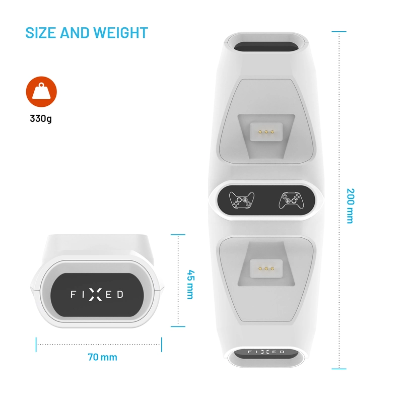 FIXED Dock til Xbox One/S/X/Elite controllere Hvid - 8016548