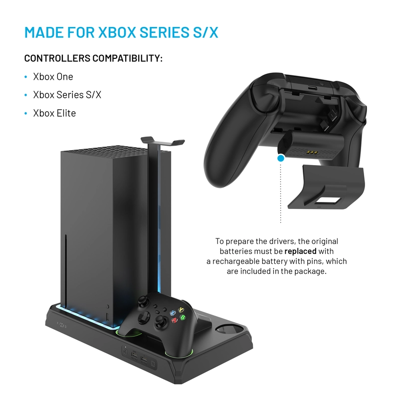 Fixed Dockingstation til Xbox Series S/X Sort - 8016549