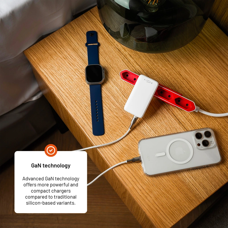 FIXED Slank rejseoplader 2x USB-C 45W EU/UK/USA/AUS Hvid - 8016583