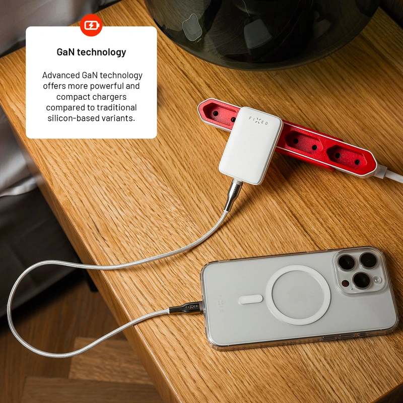 FIXED Slim GaN 90 Super Hurtig 1x USB-C oplader 30W Hvid - 8016585