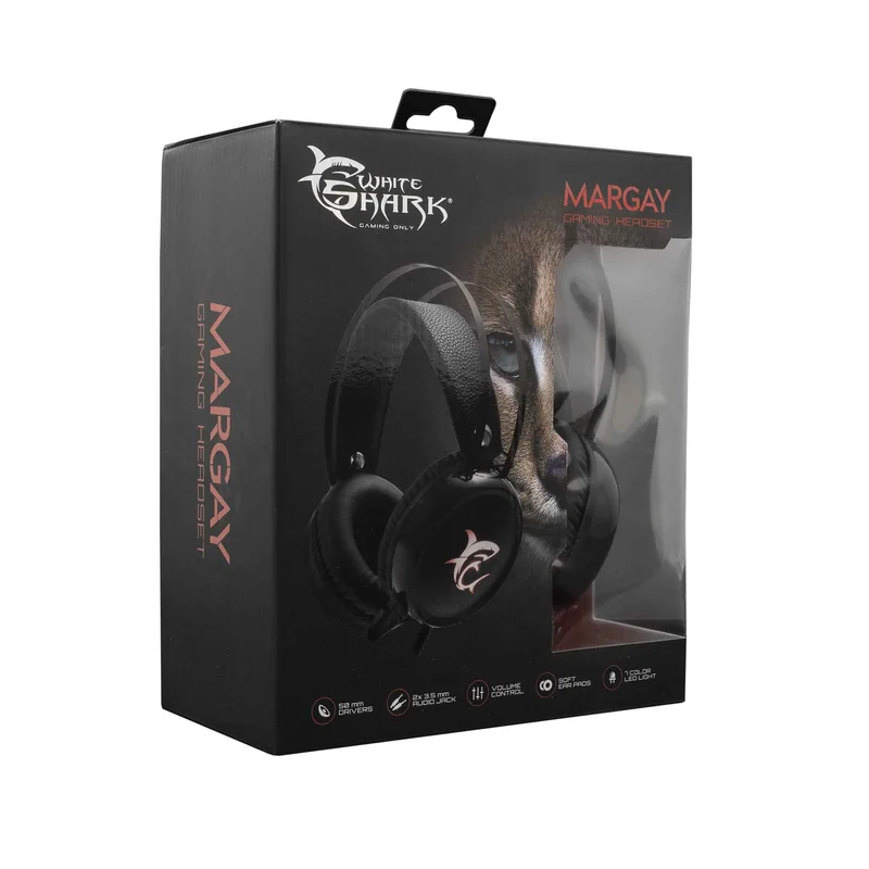 White Shark MARGAY On-Ear Gaming Headset Sort - 2053964