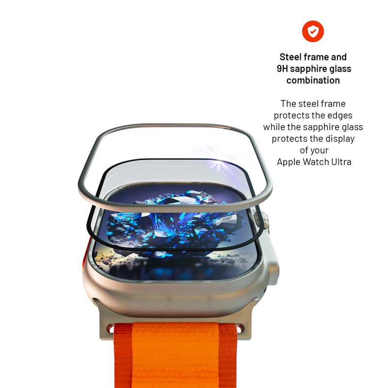 FIXED Metalrammet Safirglas til Apple Watch Ultra 49mm - 8016730