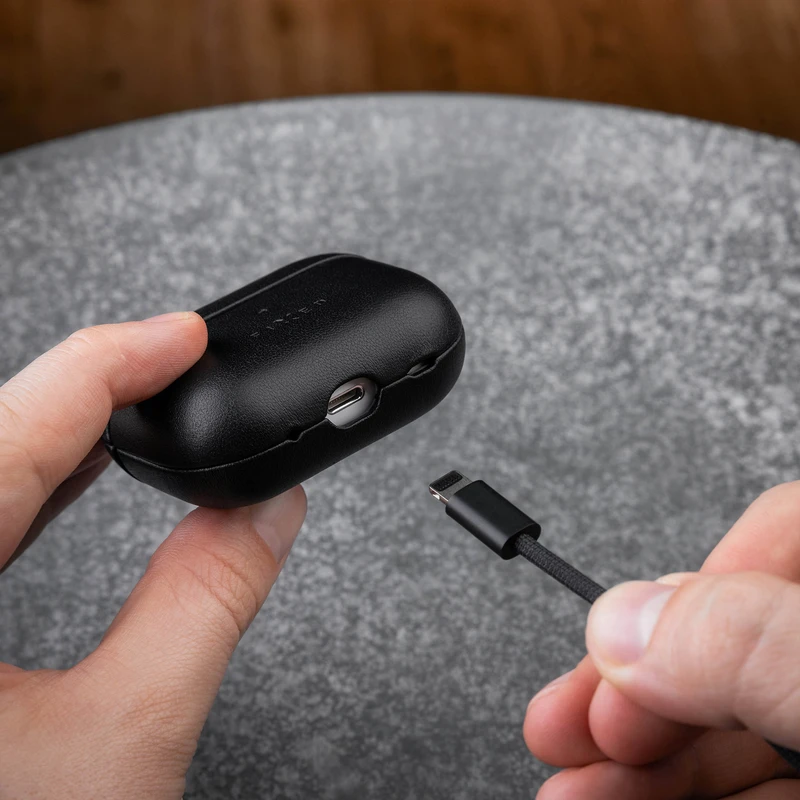 FIXED Ægte læder etui til Airpods 3 Sort - 8016731