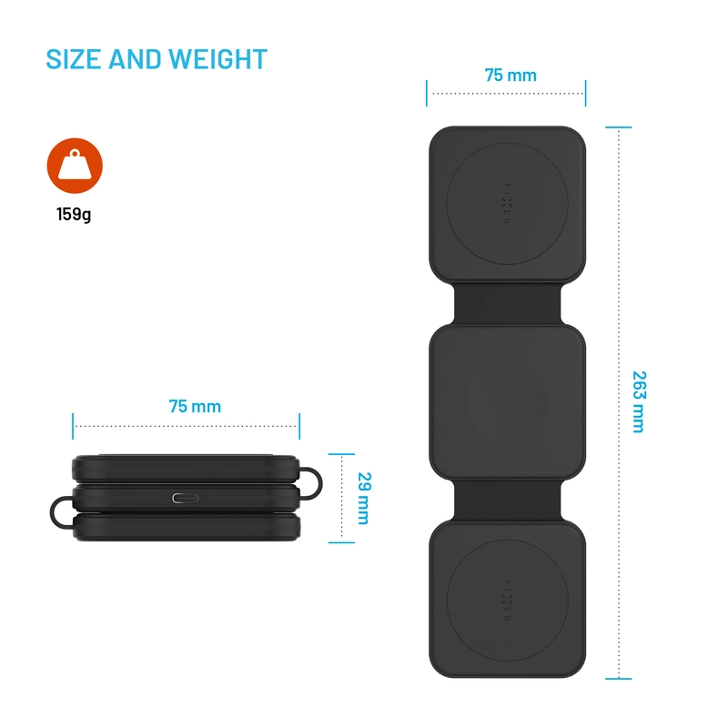 FIXED Flex Samsung 3i1 Vikbar trådløs oplader Sort - 8016793