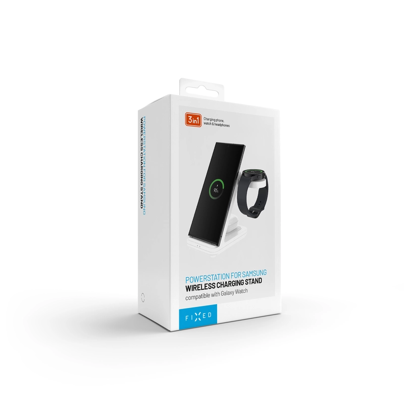 FIXED 3in1 trådløs opladningsstation til Samsung Hvid - 8016940