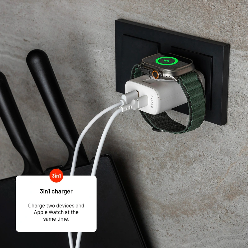 FIXED MagFlip USB-C oplader 33W Apple Watch/USB-C/USB-A - 8017131