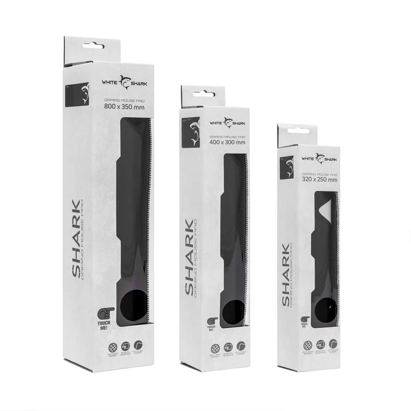 White Shark SHARK M Gaming Musemåtte 320x250mm Sort/Hvid - 2053975
