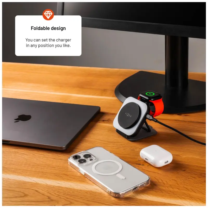 FIXED MagFlex Alu 3i1 Vikbar trådløs oplader stativ - 8017373