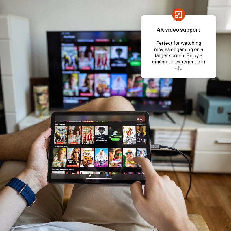 FIXED USB-C / HDMI 4K/60Hz USB 3.1 Gen2 kabel 2m Sort - 8017462