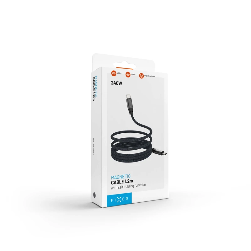 FIXED MAGNETIC 240W USB-C/C kabel 1.2m Sort - 8017609