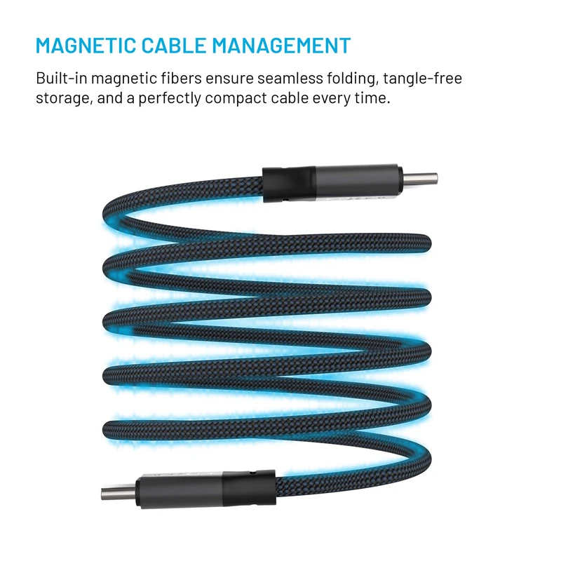 FIXED MAGNETIC 240W USB-C/C kabel 1.2m Sort - 8017609