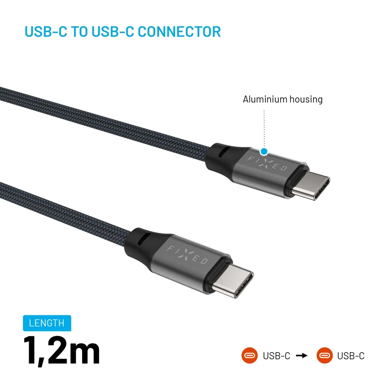 FIXED MAGNETIC 240W USB-C/C kabel 1.2m Sort - 8017609