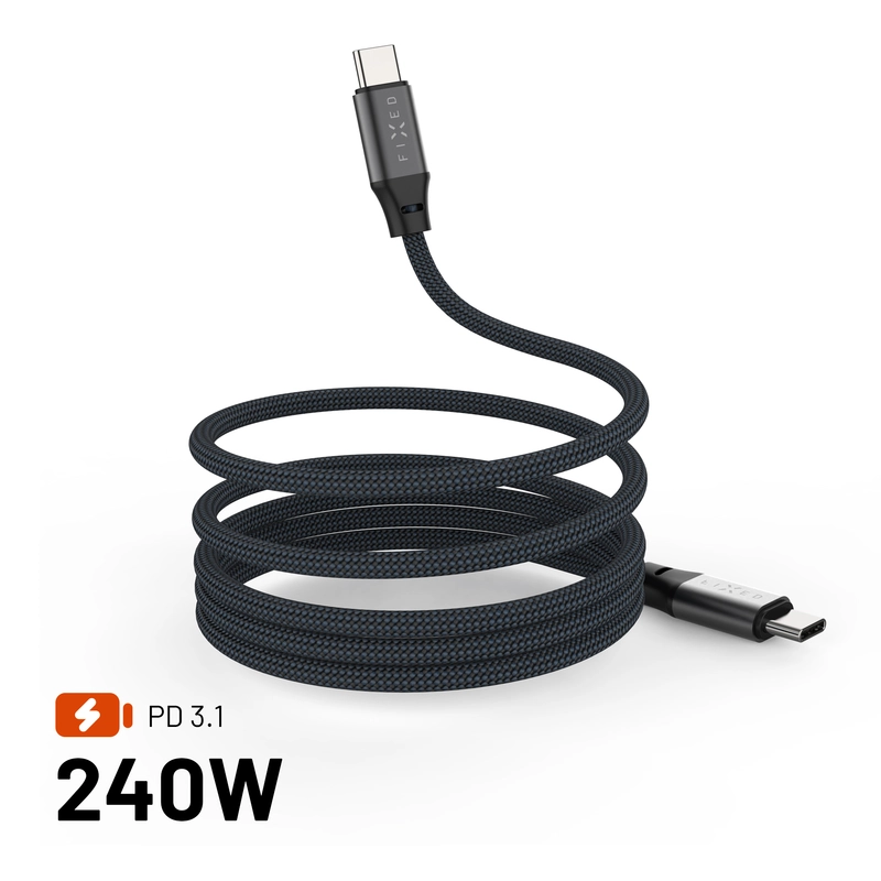 FIXED MAGNETIC 240W USB-C/C kabel 2m Sort - 8017610