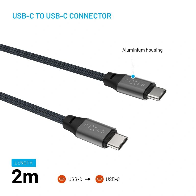 FIXED MAGNETIC 240W USB-C/C kabel 2m Sort - 8017610