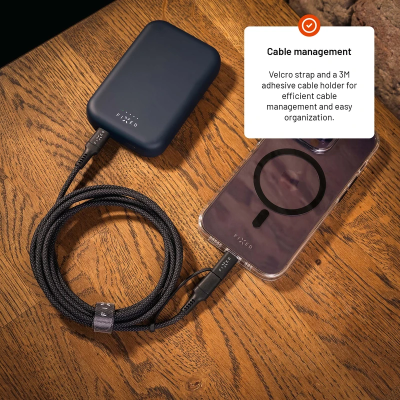 FIXED 2in1 Combo 60W USB-C/Lightning kabel 1.2m Sort - 8017693