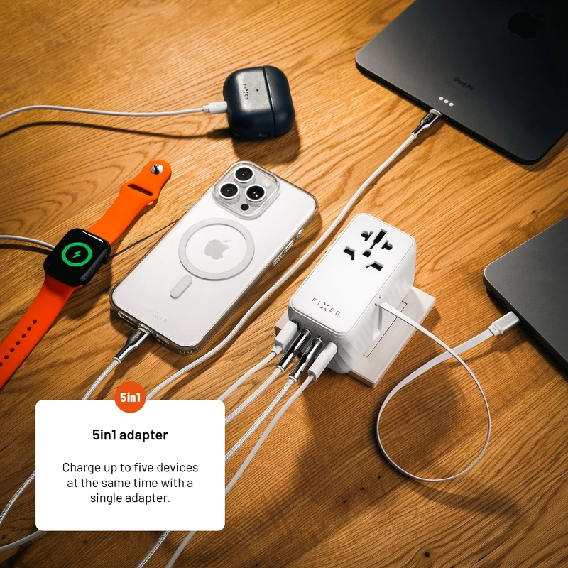 FIXED Rejseadapter/oplader USB-C/-A 85W EU/UK/USA/AUS - 8017695