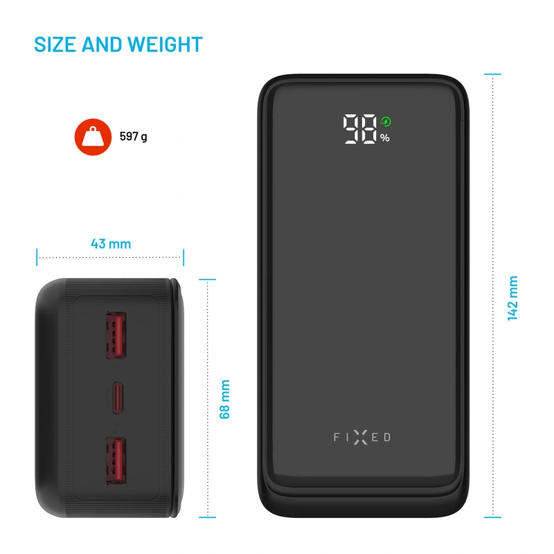 FIXED Zen2 30 USB-C PD 20W Power Bank 30.000 mAh Sort - 8017798