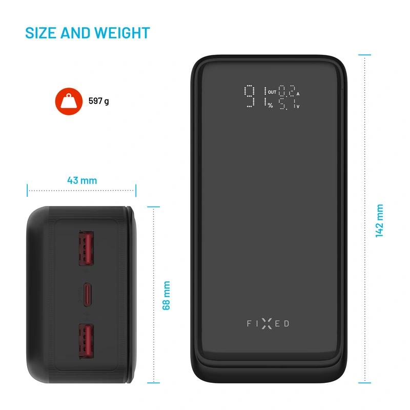 FIXED Zen2 30 Plus USB-C 65W Power Bank 30.000 mAh Sort - 8017799