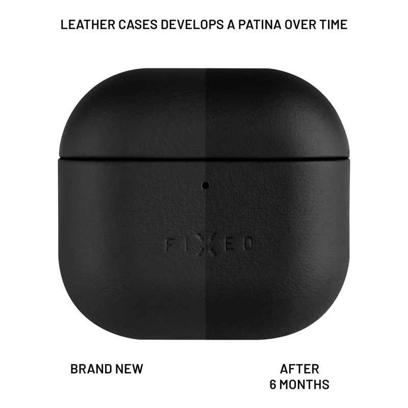 FIXED Ægte læder etui til Airpods 4/4 ANC Sort - 8017975