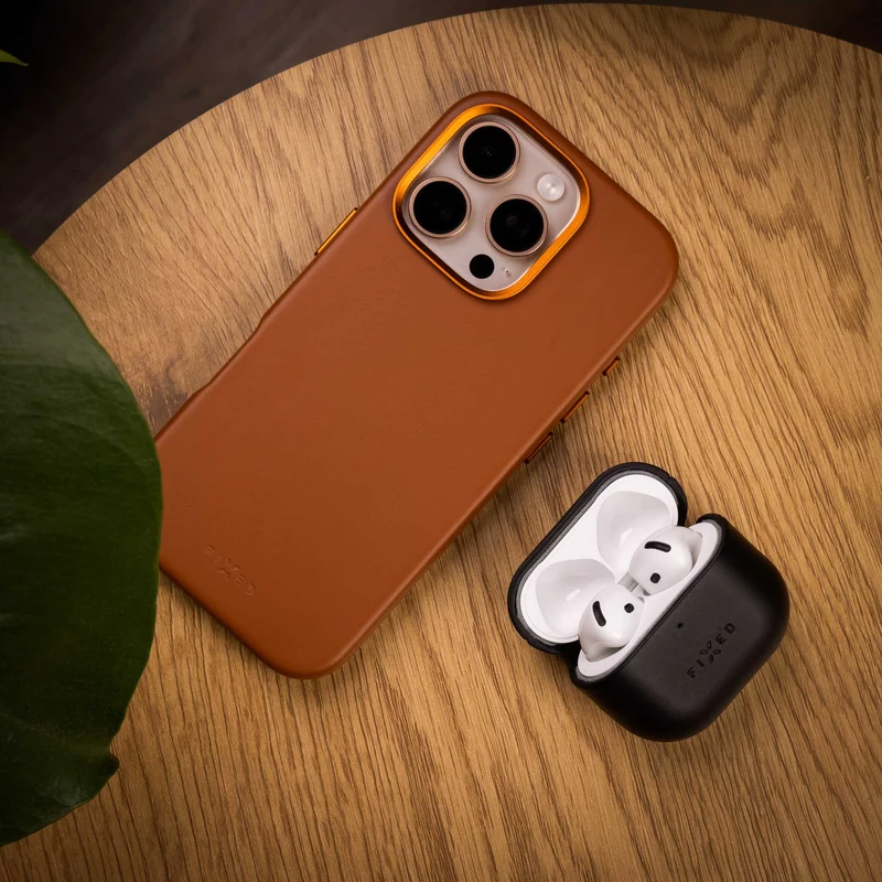 FIXED Ægte læder etui til Airpods 4/4 ANC Sort - 8017975
