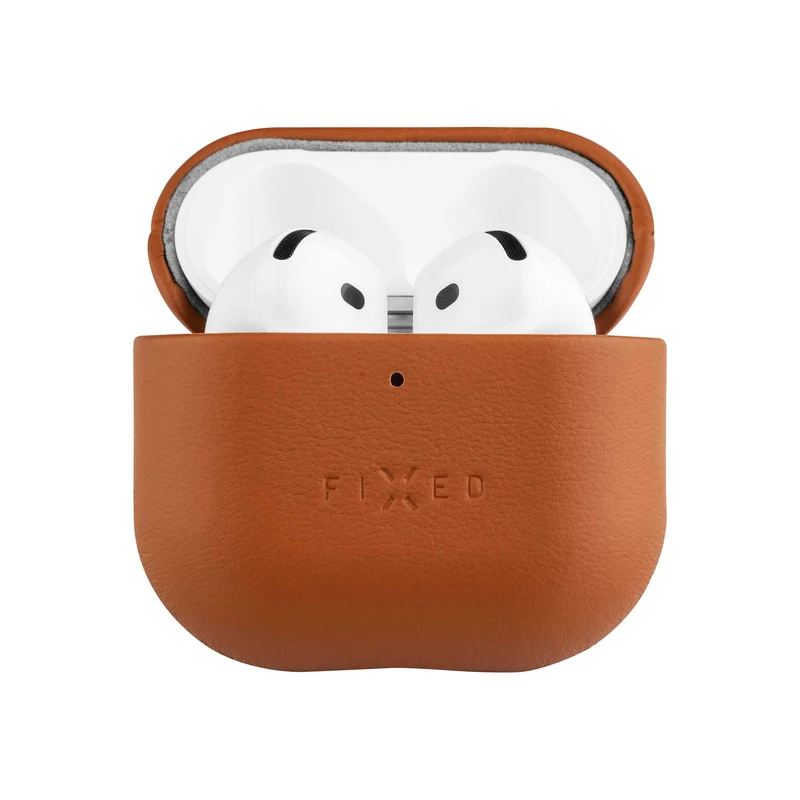 FIXED Ægte læder etui til Airpods 4/4 ANC Brun - 8017976