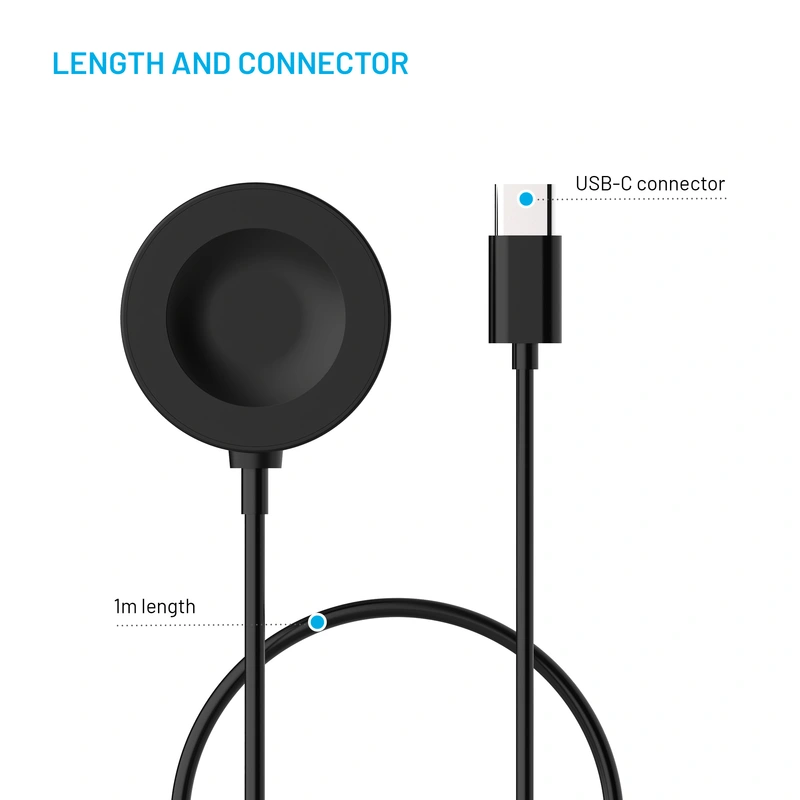 FIXED USB-C ladekabel til Huawei Watch GT-serien Sort - 8017992