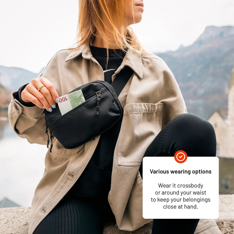 FIXED Taljetaske med lommer Camino Belt Sort - 8018000