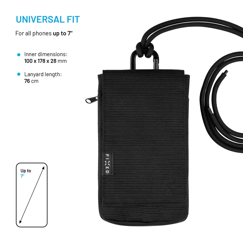 FIXED Skuldertaske med lomme til telefoner op til 7