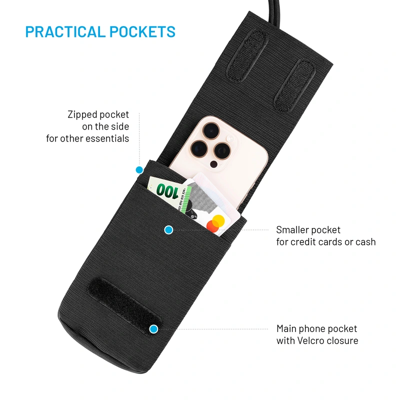 FIXED Skuldertaske med lomme til telefoner op til 7