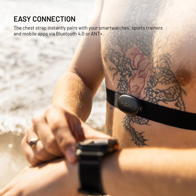 FIXED PULSE DUAL Pulsmåler med brystbælte (HR+HRV) Sort - 8018042