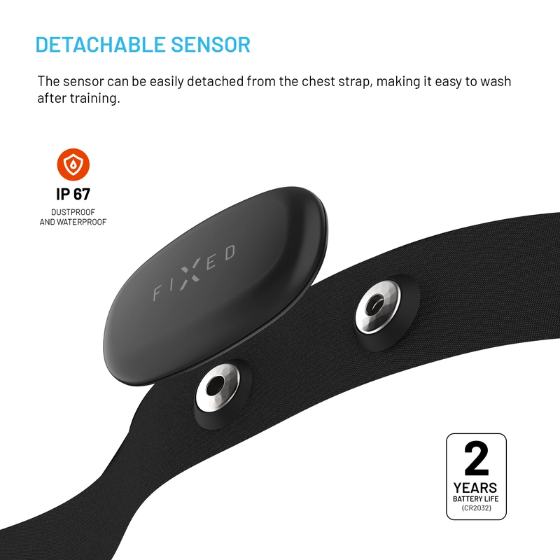 FIXED PULSE DUAL Pulsmåler med brystbælte (HR+HRV) Sort - 8018042