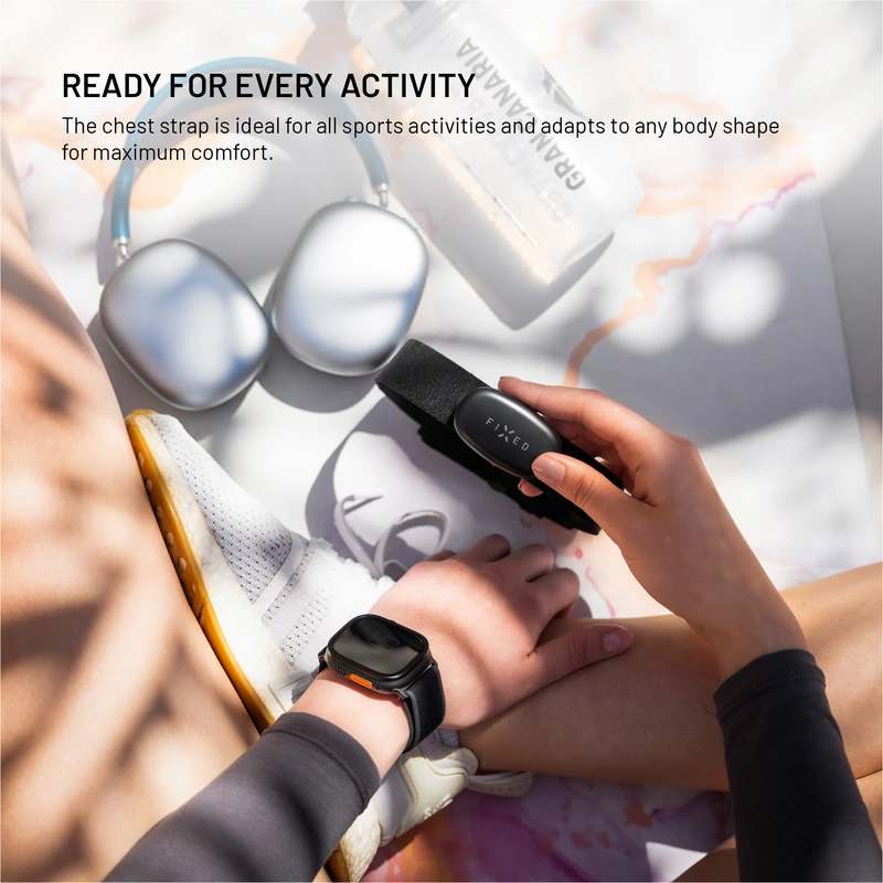 FIXED PULSE DUAL Pulsmåler med brystbælte (HR+HRV) Sort - 8018042