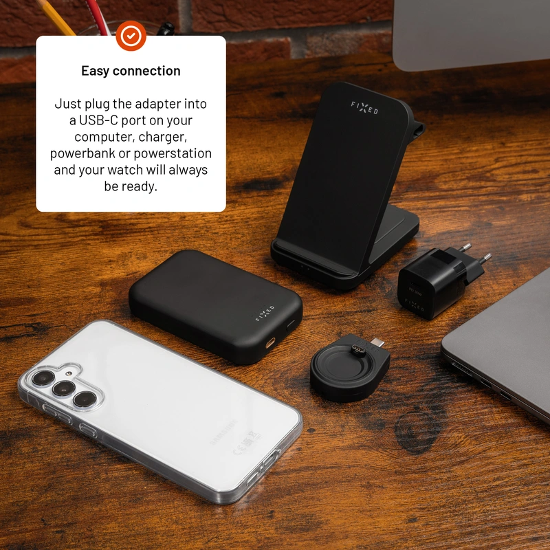FIXED Trådløs USB-C oplader til Garmin Watch Sort - 8018108