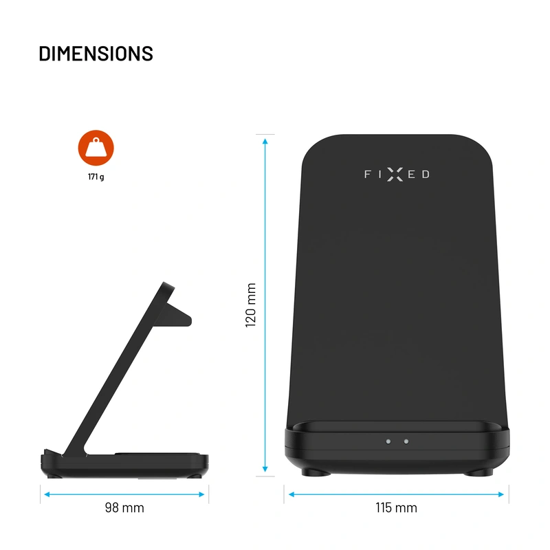 FIXED 3in1 trådløs opladningsstation til Garmin Sort - 8018109