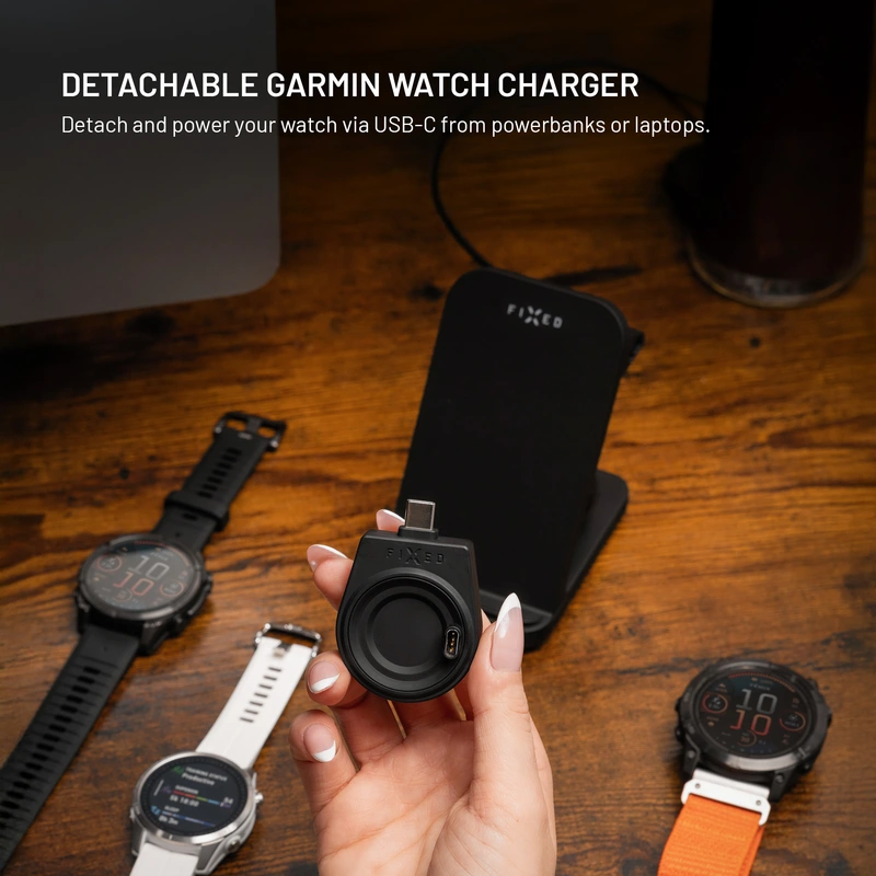 FIXED 3in1 trådløs opladningsstation til Garmin Sort - 8018109