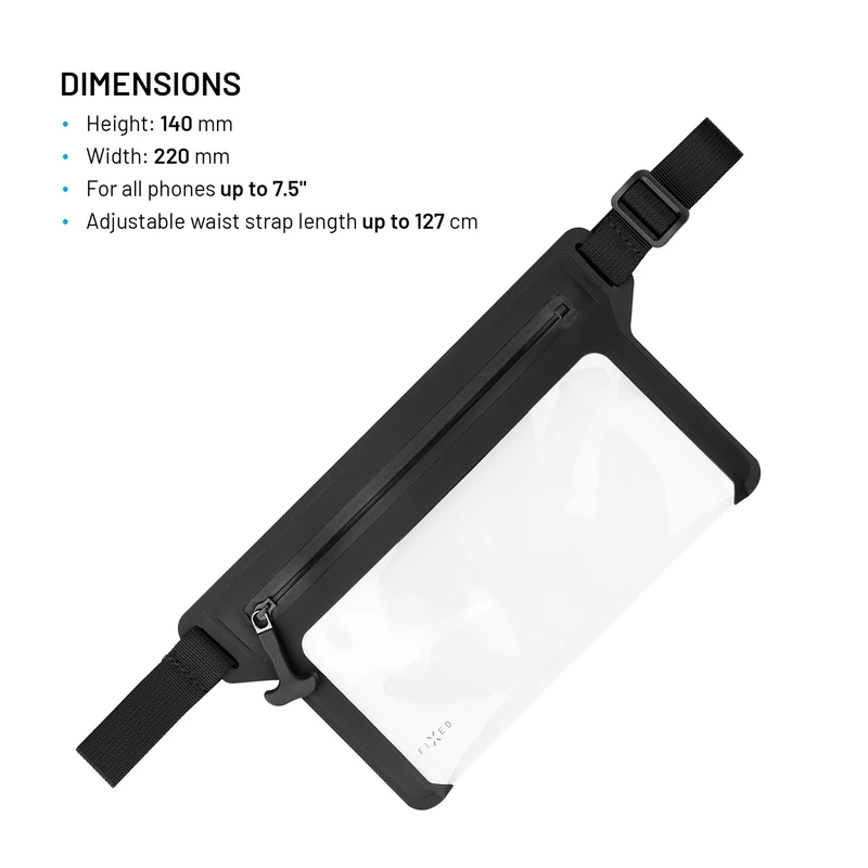 FIXED DRY BELT Vandtæt Smartphone-bæltetaske Sort - 8018137