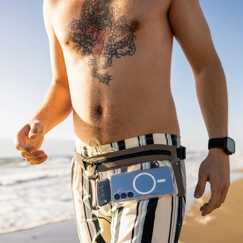 FIXED DRY BELT Vandtæt Smartphone-bæltetaske Khaki - 8018138