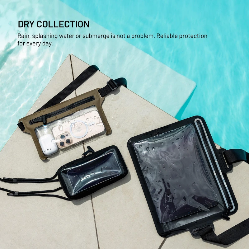 FIXED DRY BELT Vandtæt Smartphone-bæltetaske Khaki - 8018138