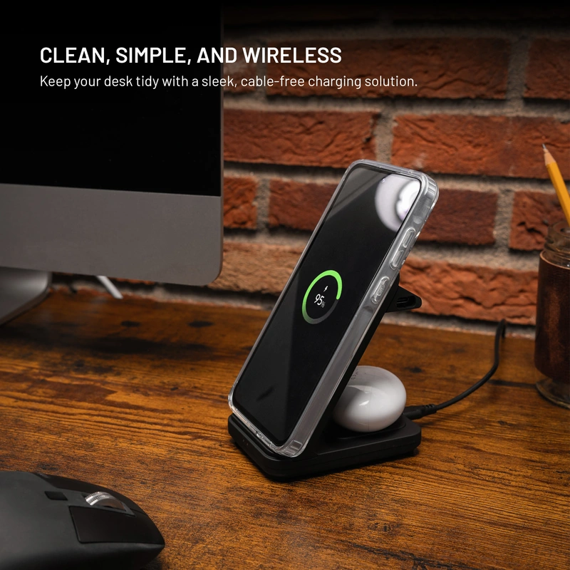 FIXED 2in1 Universal trådløs opladningsstation Sort - 8018207