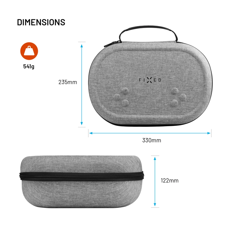 FIXED VR PROTECT Beskyttelsesetui til Meta Quest 3/3S Lysegrå - 8018210