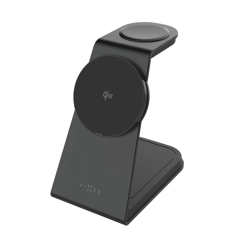 FIXED 3in1 Mag ALU Qi2 trådløs opladningsstation Sort - 8018212