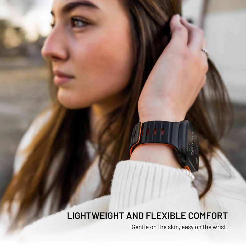 FIXED Mag Silikone rem til Apple Watch 42/44/45/46/49mm Sort - 8018298