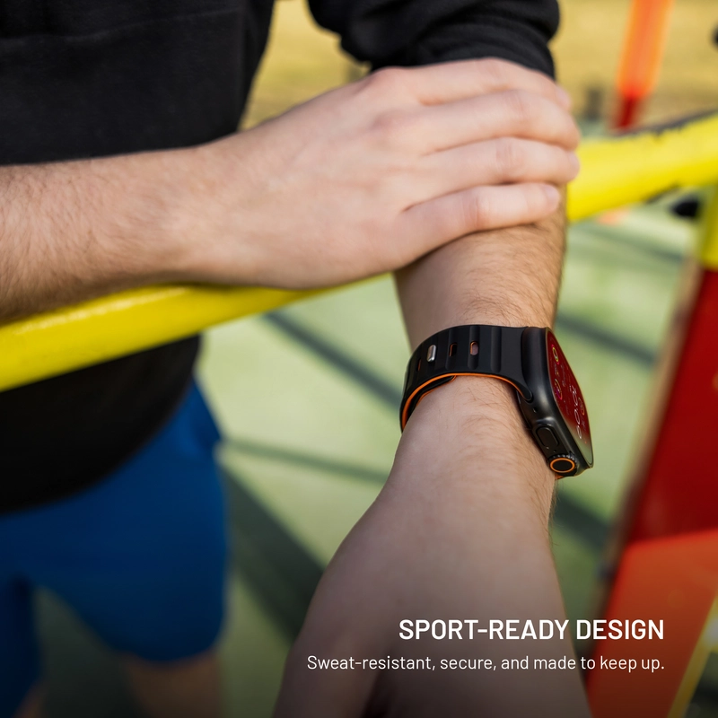 FIXED Mag Silikone rem til Apple Watch 42/44/45/46/49mm Sort - 8018298