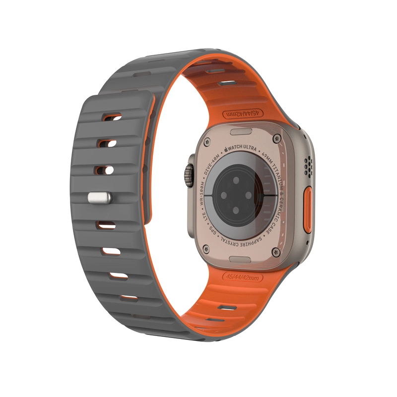 FIXED Mag Silikone rem til Apple Watch 42/44/45/46/49mm lysegrå - 8018299