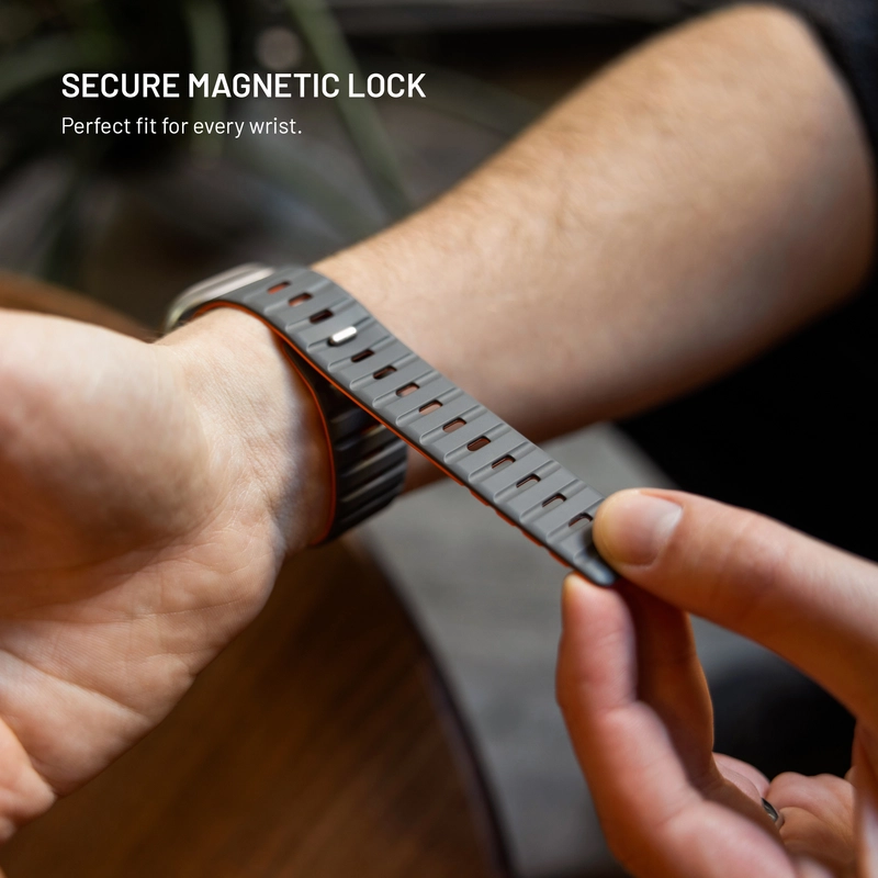 FIXED Mag Silikone rem til Apple Watch 42/44/45/46/49mm lysegrå - 8018299